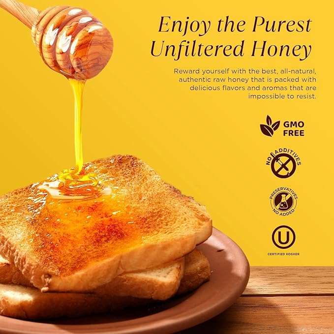 5 lbs. 100% Raw &amp Unfiltered Gallberry Honey - American Made by Pure Southern Honey