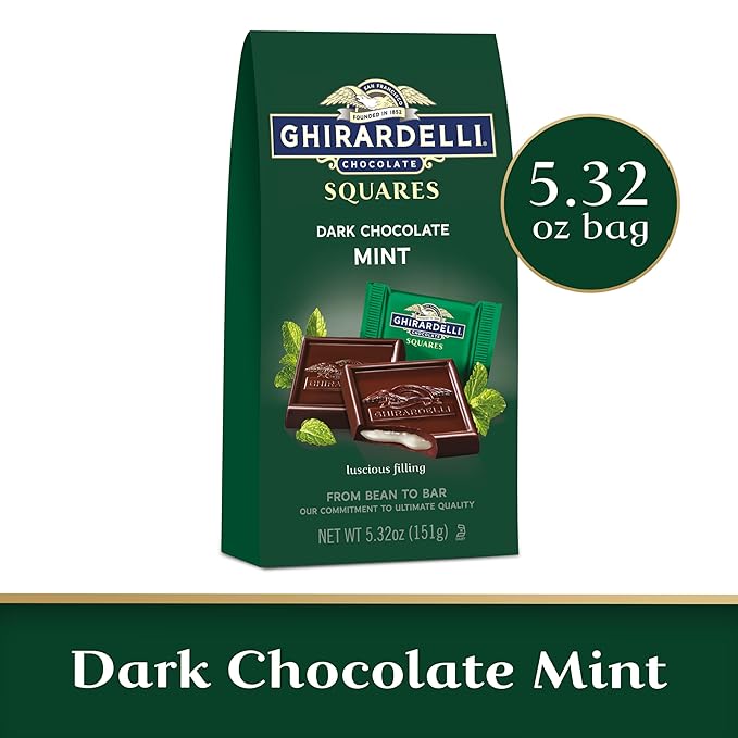 Ghirardelli Everyday Chocolates Favorite Pack - Variety Pack of 4 - One Bag of Each - Dark Mint Raspberry Caramel and Dark Chocolate Sea Salt - Delicious Squares