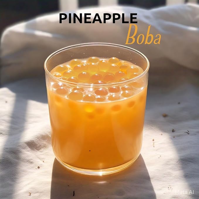 Fanale Popping Boba Pearls for Bubble Tea - 7 lb |Pineapple Flavor | Bursting Boba Pearls Bubble | Fruit Juice Flavor for Shakes Dessert Smoothie