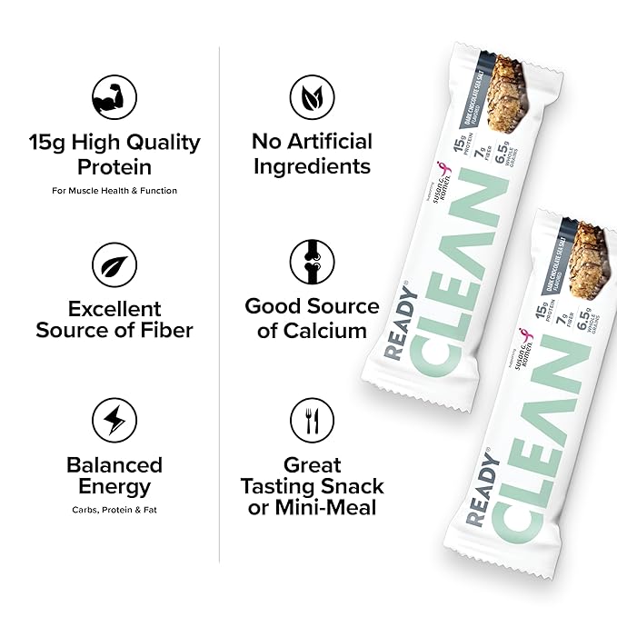 Generic Ready Nutrition Dark Chocolate Sea Salt Clean Protein Bar (In ABOLABAN Packaging With Sticker) (3 Packs/15 Count)