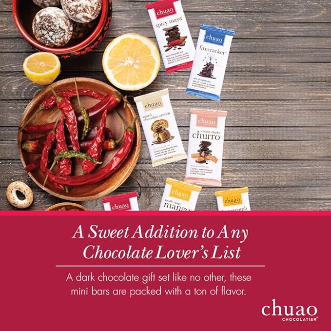 Chuao Chocolatier Chocolate Mini Gift Box | Gourmet Chocolate Assorted Bars European No Preservatives | For Gift Baskets Christmas Valentines Day Gifts for Women Men Birthday Thank You Care Pac