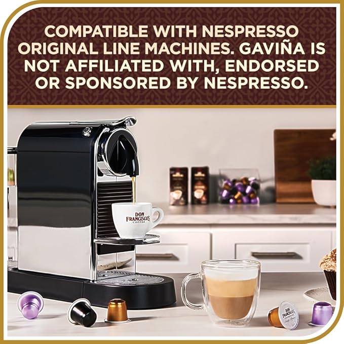 Don Francisco's Organico Espresso Pods: 80 Dark Roast Aluminum Capsules Intensity 7 Compatible with Nespresso Original Line Machines - Bold Cuban-Style coffee with Caramel Notes