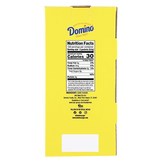 Domino® Sugar Packets 400 Sugar Packets (2.8 g each) in Dispenser Box (Pack of 2)