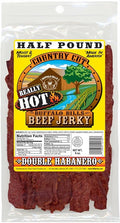 Buffalo Bills 8oz Double Habanero Country Cut Beef Jerky Pack (moist &amp tender really hot beef jerky)