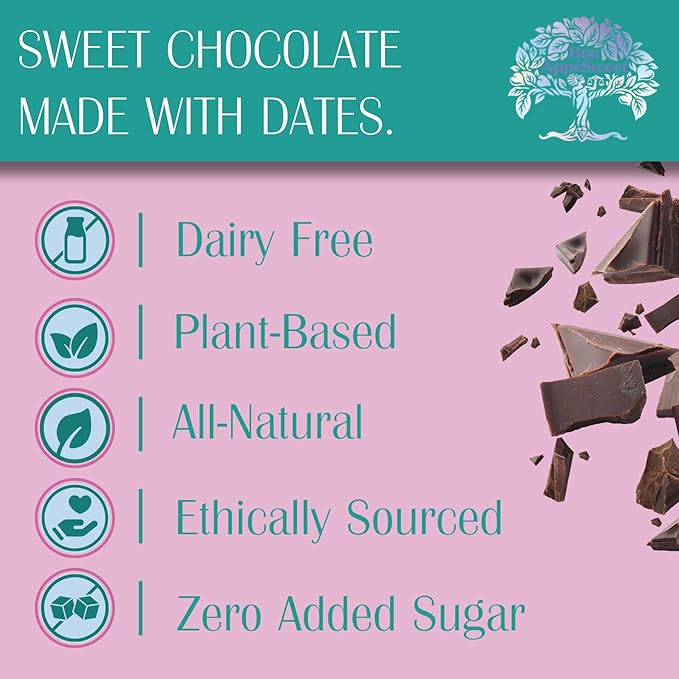 Bon Appesweet Date Sweetened Chocolate Bar - Healthy Dark Chocolate | On The Mark Chocolate | 2.2 Ounce (Pack of 3) | Organic Zero Added Sugar 85% Cacao Plant Based Dairy Free and Guilt Free!