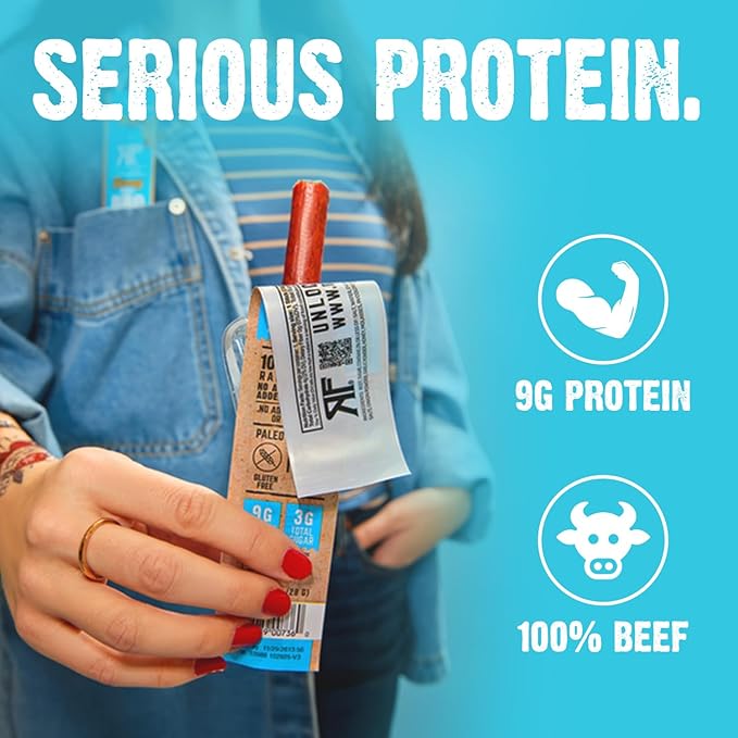 Righteous Felon Meat Sticks | 100% Grass Fed Beef | 9g Protein per Stick | Keto Gluten-Free Low Sugar High Protein Snack Sticks | Individually Wrapped | Honey Heist BBQ Beef Sticks 10 Count