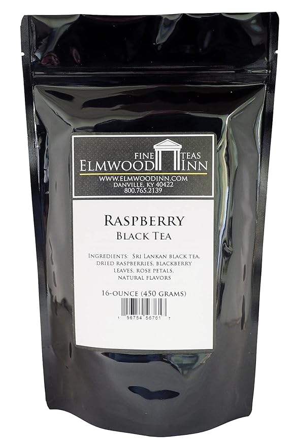 Elmwood Inn Fine Teas Raspberry Black Tea 16-Ounce Pouch