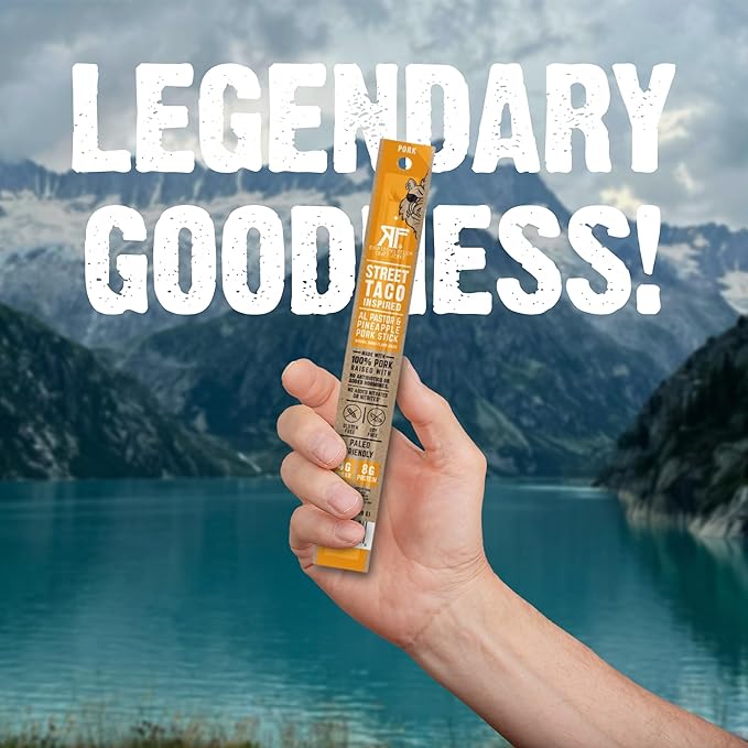 Righteous Felon Meat Sticks | 100% Pasture Raised Pork | 8g Protein per Stick | Keto Gluten-Free Low Sugar High Protein Snack Sticks | Individually Wrapped | Street Taco Pork Sticks 10 Count