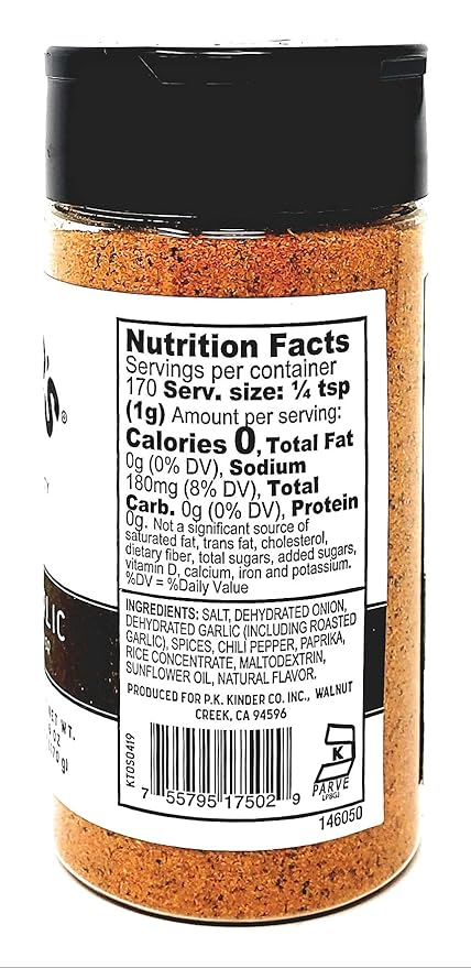 Kinders Woodfired Garlic Rub Bulk Pack of 3 Bottles - 6 oz Per Bottle - 18 oz Total of Premium Quality Kinders Rub