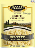 Alessi Autentico Premium Seasoned Risotto Italian Arborio Rice Easy to Prepare Cacio E Pepe 6.5 Ounce (Cheese &amp Pepper Pack of 6)