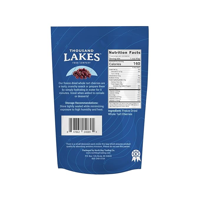 Thousand Lakes Freeze Dried Cherries Blueberries and Raspberries | 100% Fruit No Additives No Added Sugar