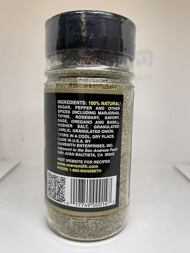 Mansmith's Low Sodium Rib Spice 6 oz. twin pack