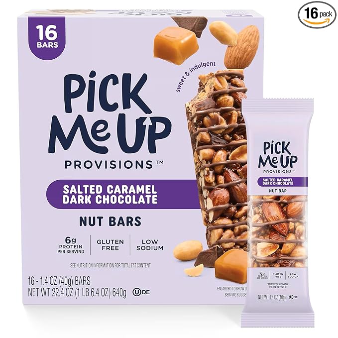 Pick Me Up Provisions™ Gluten Free Salted Caramel Dark Chocolate Nut Bar 1.4 oz. 16 Bars/Box