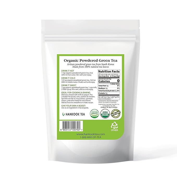Hankook Tea Organic Powdered Green Tea 3.17 Ounce