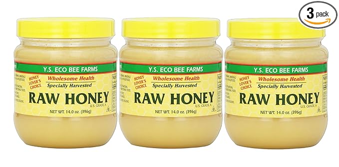 YS Organic Bee Farms Healthy Honey (Raw) 14 oz. Pack of 3 Packed By ILIOS