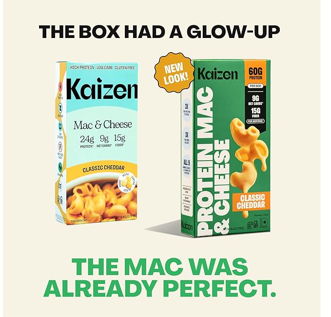 Kaizen High Protein Spicy Buffalo Ranch Mac &amp Cheese - Low Carb Keto Friendly High Fiber Gluten-Free Plant-Based Non-GMO - 6.4 Ounces (Pack of 3)