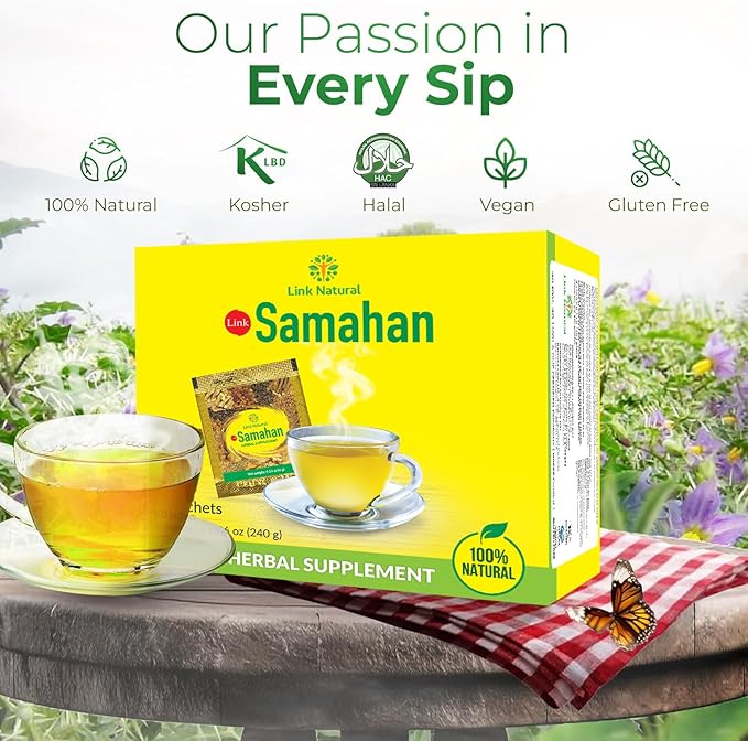 SAMAHAN Ayurvedic Herbal Tea Packets - Sri Lankan Ceylon Blend with 14 Natural Herbs Including Ginger Black Pepper &amp More Herbal Tea Bags for Wellness Relaxation &amp Daily Comfort - 100 Count