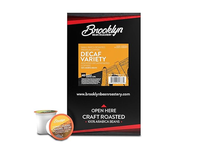 Brooklyn Beans Coffee Pods Assorted Decaf Variety Pack - Compatible with Keurig K Cup Brewers Including 2.0 Coffee Makers 40 Count Perfect for Decaf Coffee Lovers