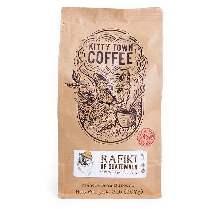 Kitty Town Coffee: Rafiki Medium Roast Coffee From Guatemala 2lb (32oz) Whole Bean