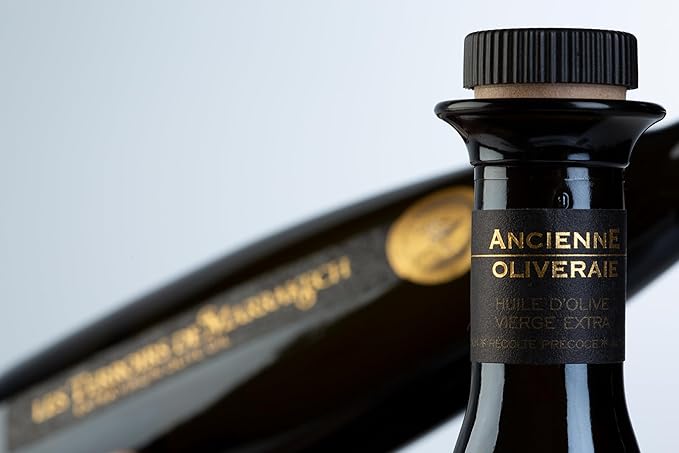 Olive Oil Gift Box of Les Terroirs De Marrakech Extra Virgin Olive Oil Polyphenol Rich Moroccan Cold Pressed EVOO Oil Keto Organic USDA Certified Carbon Neutral 17 fl oz. Gift Bottle