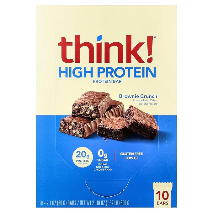 ThinkThin Protein Bars Brownie Crunch 2.1 oz 10 pk