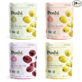 Poshi Natural Whole Pitted Olives | 24 Pack Variety | Basil &amp Garlic Chili &amp Oregano Chili + Garlic Lemon &amp Rosemary | Vegan Kosher Gluten Free + Keto Friendly Healthy Snacks 1.1 Oz