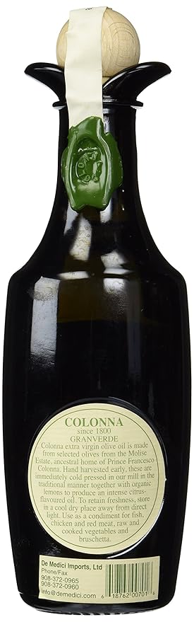 Colonna Granverde Italian Cold Extracted Extra Virgin Olive Oil with Organic Sicilian Lemons2018 Harvest 250ml (8.45 oz)
