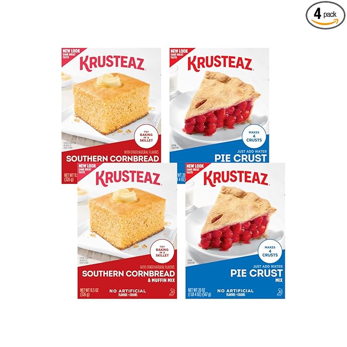 Krusteaz Baking Variety Pack – Southern Cornbread &amp Muffin Mix (11.5 oz 2 Count) &amp Pie Crust Mix (20 oz 2 Count) – 4 Box Bundle (Variety Pack)