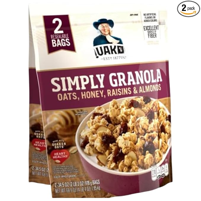 Simply Oats Honey Raisins &amp Almonds Granola 34.5 oz Bags 2 Count (1 Pack)