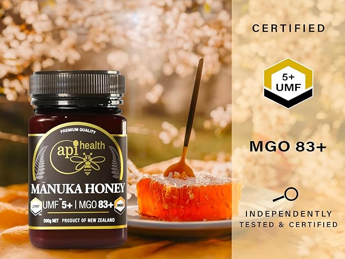 Manuka Honey UMF 5+ (MGO 83+) Pure New Zealand Honey 1.1 lb (500g)