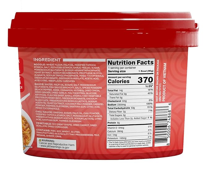 Pocas Bowl Noodle Soup Spicy Beef 12-Pack – Microwavable Instant Noodles Bowl 3.17 Oz Ea