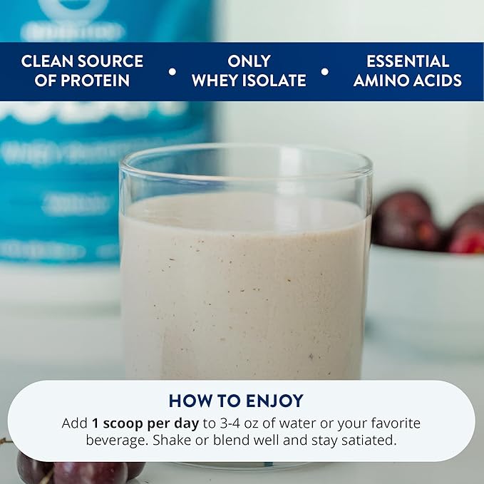 MRM Nutrition Isolate Whey Protein Powder - Vanilla Flavored 24 g Protein with Added BCAAs &amp Glutamine Digestive Enzymes Gluten-Free Hormone- and Antibiotic-Free - 29 Servings