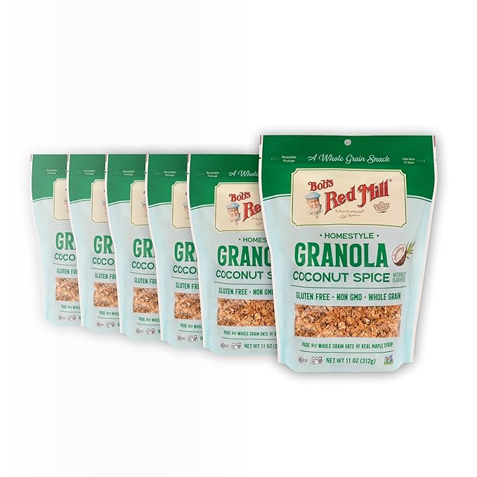 Bob's Red Mill Coconut Spice Granola 11oz (Pack of 6) - Non GMO Whole Grain Kosher
