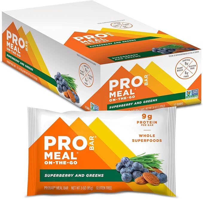 PROBAR Meal Bar Bundle - Superberry &amp Greens (12 Count) and Superfood Slam (12 Count)
