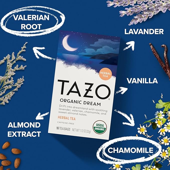 TAZO Tea Bags Regenerative Organic Zen Calm Chamomile &amp Herbal Organic Dream 16 CT (2ea) (Variety Pack)