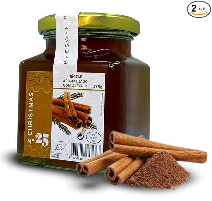 Beesweet ... More than Honey - Bee Honey infused with Rosemary/Cinnamon (BIO) - 2 x 13.22oz / 375gr Glass Jar