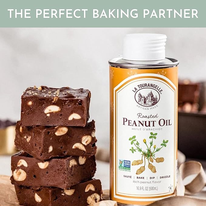 La TourangelleRoasted Peanut OilSlow Roasted Expeller-Pressed for Rich FlavorPerfect for Cooking &amp BakingMed-High HeatUnrefinedSmall Batch Production in USA16.9 Fl Oz(Pack of 2)
