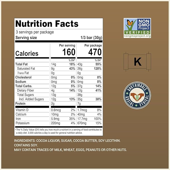 Chocolove Extra Strong Dark Chocolate Bars | 77% Cocoa | Strong &amp Smooth Premium Dark Chocolate | Rainforest Alliance Certified Non-GMO 3.2 oz Bar (12 Pack)