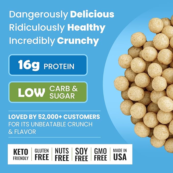 Better Than Good Keto Ranch 16g Protein Puffs | Healthy Savory Snacks Gluten-Free Low Carb kids &amp Diabetic-Friendly Snack No Artificial Flavours | 2 Servings of Fruits &amp Veggies (Pack of 1