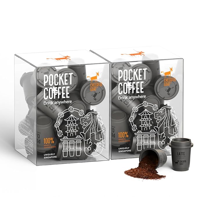 CheerfulGoat Instant Cold Brew Coffee – Speciality Javy Coffee Extract 100% Arabica Freeze-Dried No Sugar No Additives Low Acid Healthy for Iced &amp Hot Coffee Singapore Coffee 30 Servings