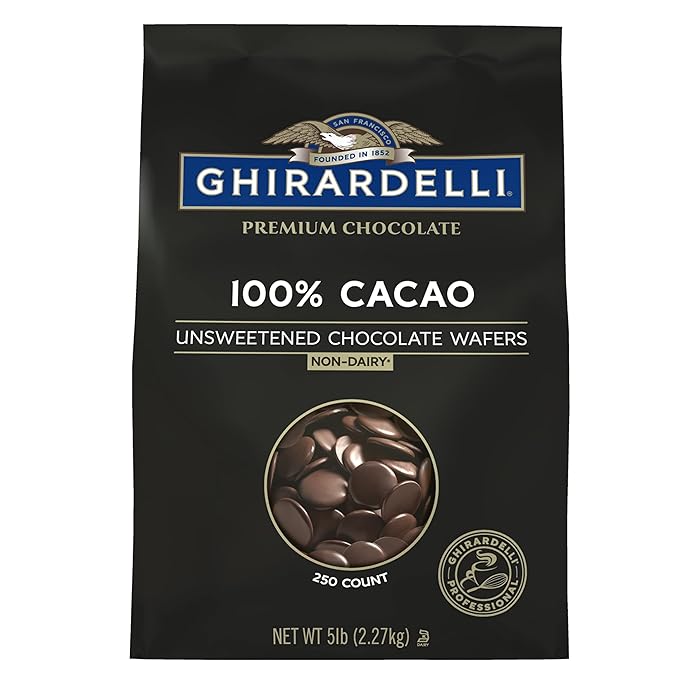 Ghirardelli Chocolate Company 100% Cacao Unsweetened Wafers 5lb. Bag (Pack of 1)
