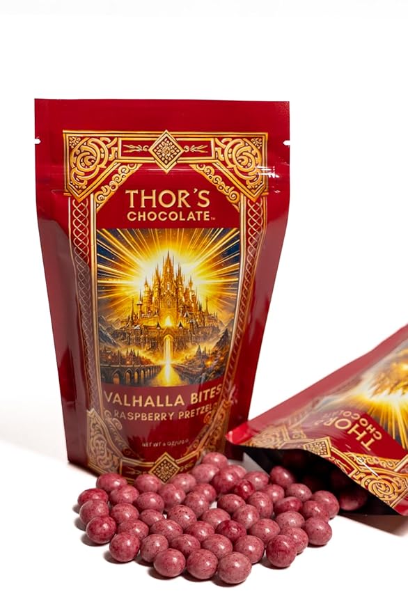 Thor's Chocolate Artisan Valentine’s Day Chocolate Gift Box | Milk Dark Raspberry Pineapple Pretzel Gourmet Bean to Bar Small Batch Ethically Sourced Ultra Smooth Limited-Edition Seasonal Gif