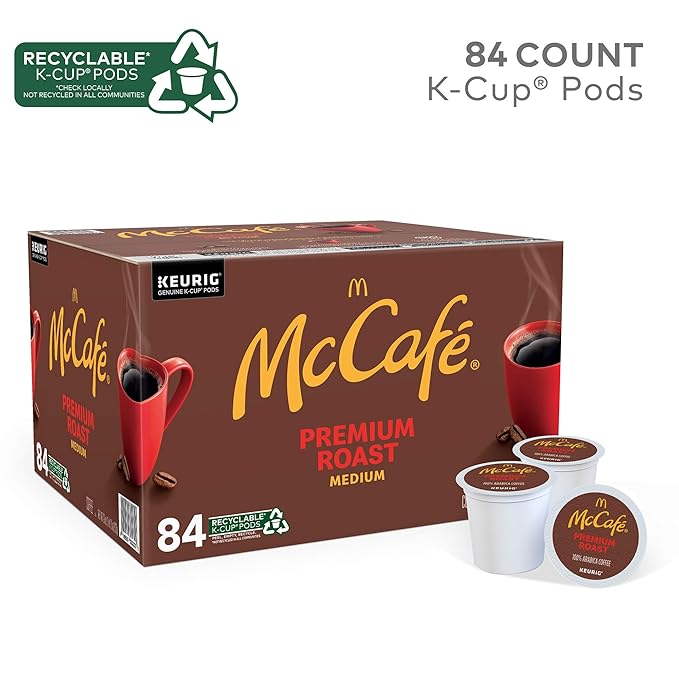McCafe Premium Roast Coffee Single Serve Keurig K-Cup Pods Medium Roast 84 Count