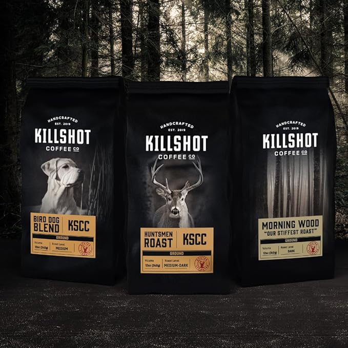 Killshot Coffee Morning Wood Dark Roast Ground Coffee - 12 Ounce Bag