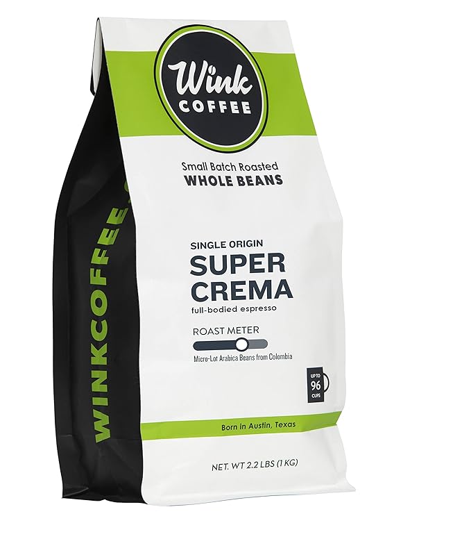 Wink Coffee Low Acid Medium Roast Espresso – 2.2 lb Whole Bean Coffee 100% Arabica Colombian Single Origin Smooth Full-Bodied &amp Sustainable