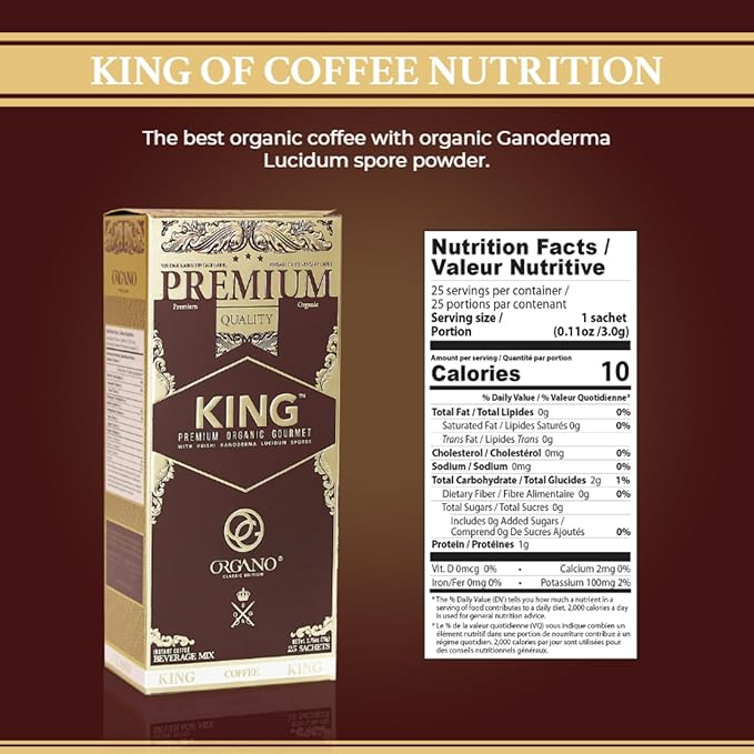 2 Boxes ORGANO King of Coffee 100% Certified Ganoderma Lucidum (50 Sachets)