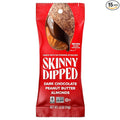SkinnyDipped Dark Chocolate Peanut Butter Almonds Chocolate Covered Almonds Low Sugar Gluten Free Healthy Snack 1.2 Ounce Bags (Pack of 15)