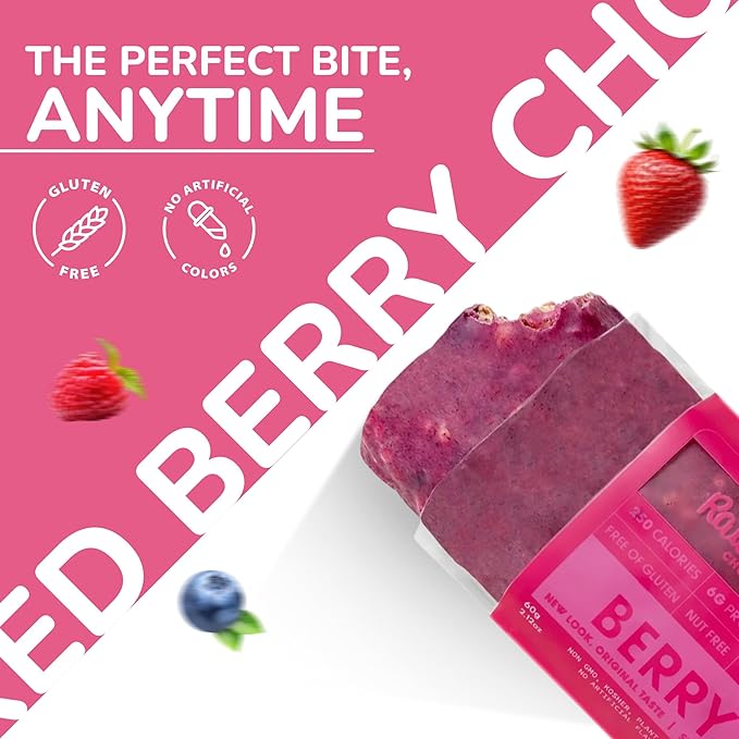 Rawmantic Mixed Berry Vegan Protein Bars (12 Bars x 60g) – Mixed Berries Pea Protein powder Sunflower Seeds Pitaya Passion Fruit Powder &amp More - No Artificial Flavors Plant-Based Non-GMO &amp
