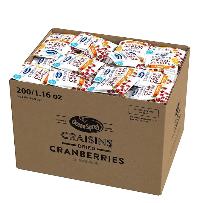 Ocean Spray Craisins Dried Cranberries Orange 1.16 Ounce (Pack of 200)