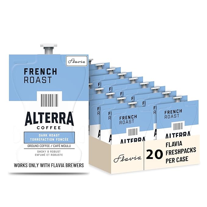 ALTERRA Coffee French Roast Single Serve Freshpacks for MARS DRINKS FLAVIA Brewer 20 Packets